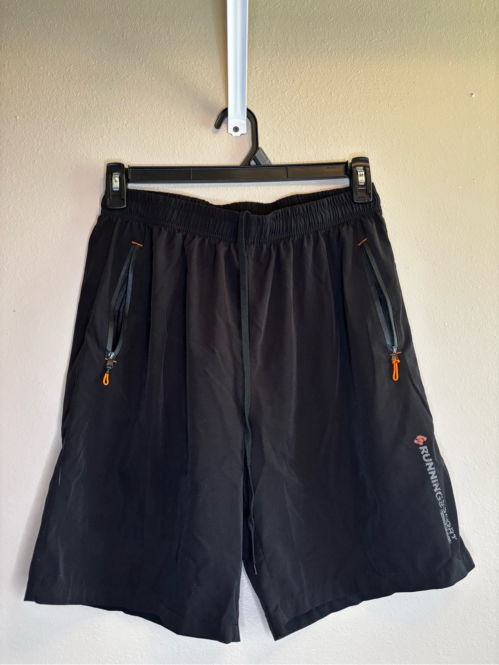 On Running Black Men's Running Shorts with Orange Accents